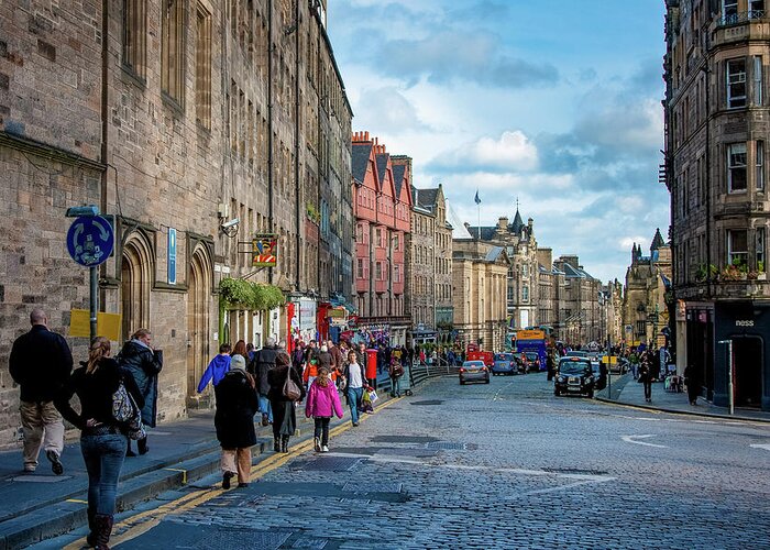 Edinburgh Greeting Card featuring the digital art The Streets of Edinburgh by SnapHappy Photos
