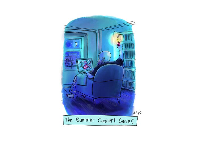 Captionless Greeting Card featuring the drawing The Summer Concert Series by Jason Adam Katzenstein