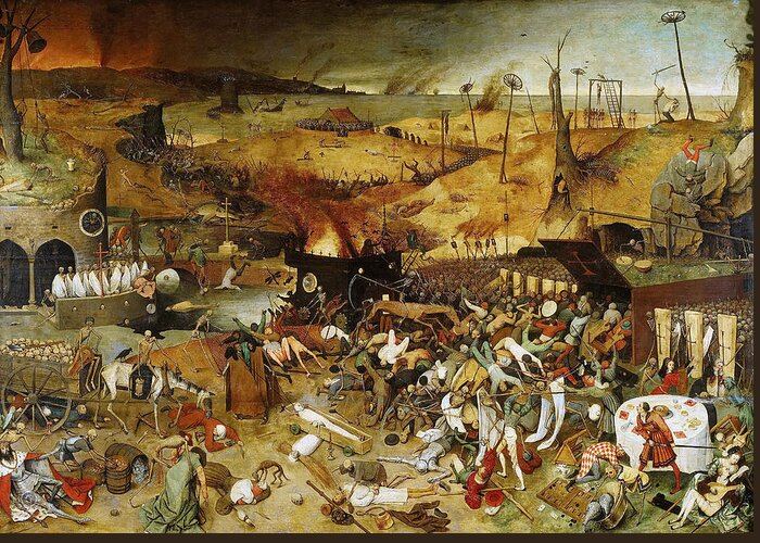 Netherlandish Painters Greeting Card featuring the painting The Triumph of Death, circa 1562 by Pieter Bruegel the Elder