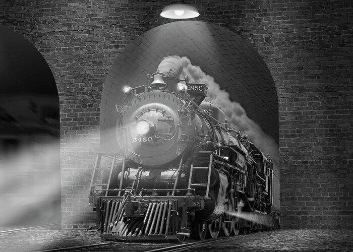 Steam Engine Greeting Card featuring the photograph The Tunnels H by Mike McGlothlen