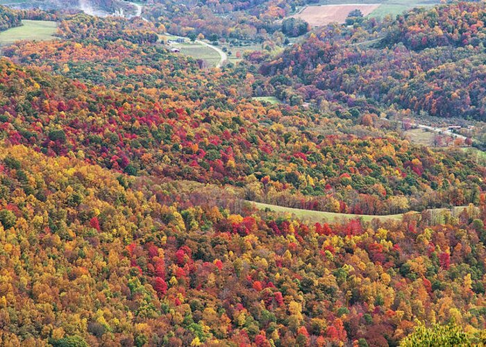 West Virginia Greeting Card featuring the photograph The Valley Below by Steve Stuller