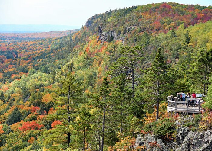 Porcupine Mountains Wilderness State Park Greeting Card featuring the photograph The Viewing Platform by Robert Carter