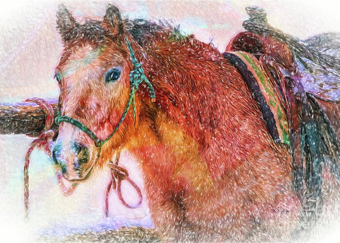 Horses Greeting Card featuring the photograph The Waiting Game by DB Hayes