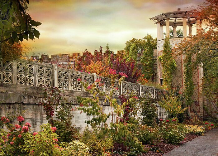Garden Greeting Card featuring the photograph The Walled Garden in Autumn by Jessica Jenney