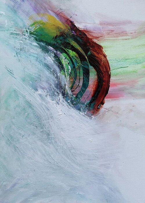 Abstract Expressionism Greeting Card featuring the painting The Wave Beneath by Rodney Frederickson