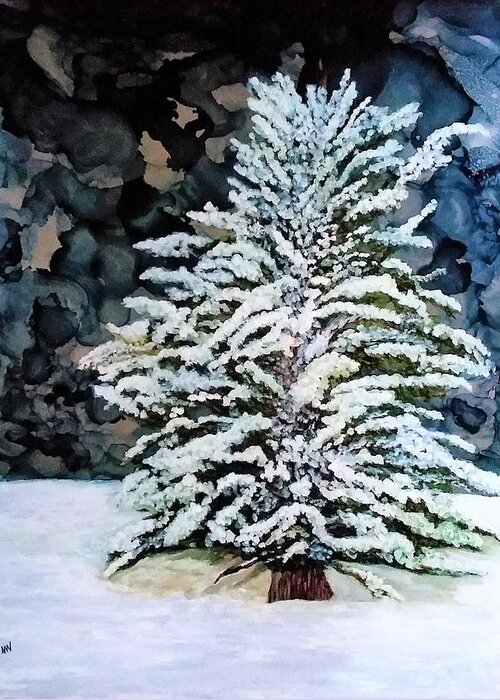Tree Greeting Card featuring the mixed media The Weight of It All by Angela Marinari