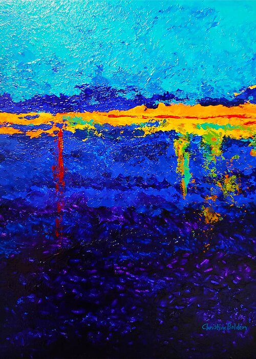 Abstract Greeting Card featuring the painting Thermocline by Christine Bolden