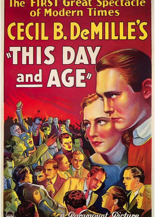 This Greeting Card featuring the mixed media ''This Day and Age'' - 1933 by Movie World Posters