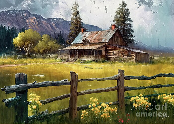 Ranch Greeting Card featuring the painting This Old Ranch by Tina LeCour