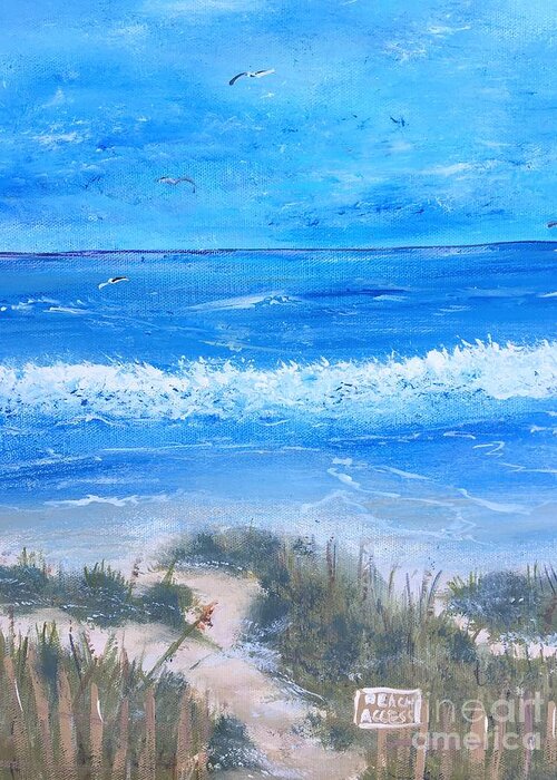 Ocean Greeting Card featuring the painting This Way to the Beach by Debora Sanders