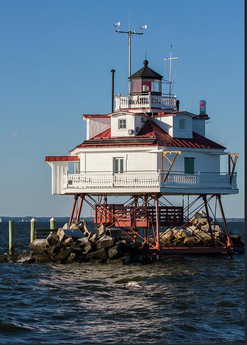 Lighthouse Greeting Card featuring the photograph Thomas Point Light - No.1 by Steve Ember