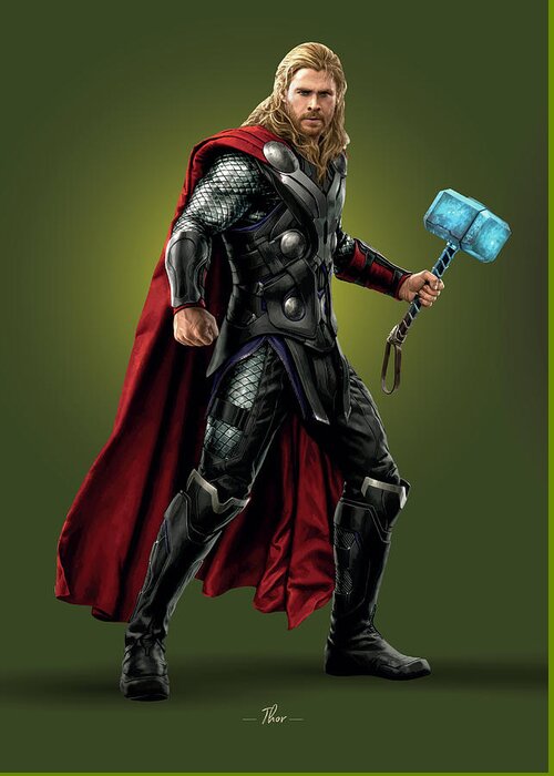 Thor Greeting Card featuring the photograph Thor - Marvel by Samuel Whitton