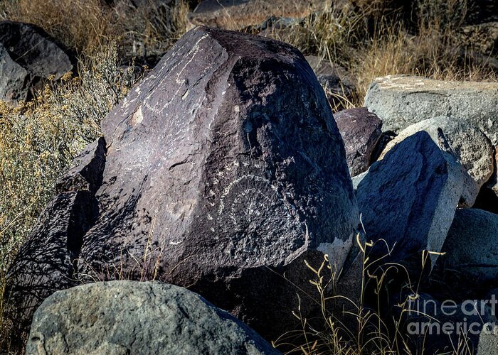 Ancient Greeting Card featuring the photograph Three Rivers Petroglyphs #15 by Blake Webster