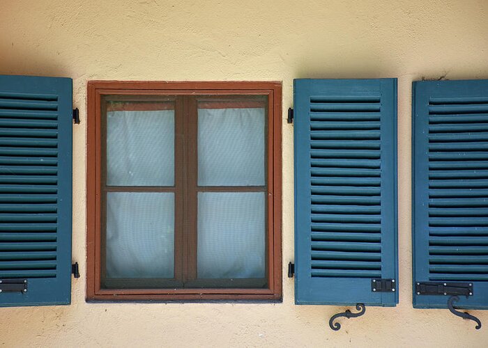 Jekyll Island Greeting Card featuring the photograph Three Shutters and a Window at Villa Marianna by Bruce Gourley