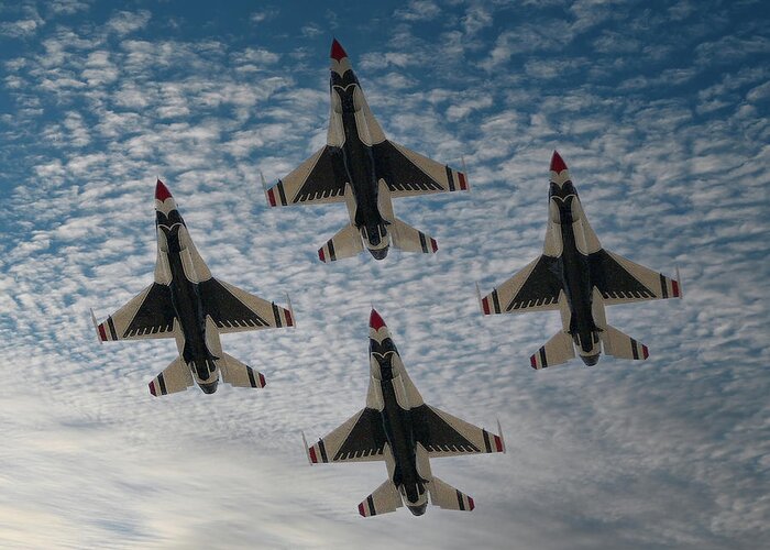 Jet Greeting Card featuring the photograph Thunderbirds Away by Kevin Fortier