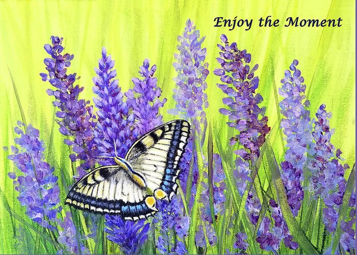 Time Greeting Card featuring the painting Time Enough - Enjoy The Moment by Sarah Irland