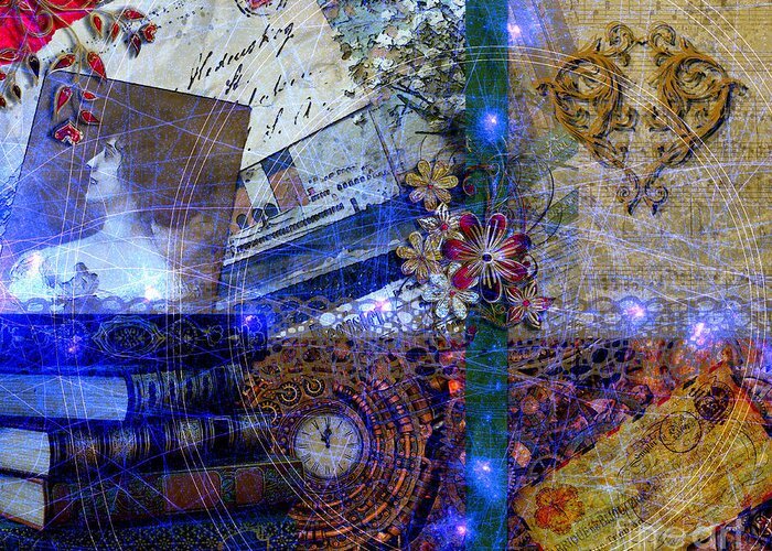 Timetravel Greeting Card featuring the digital art Time Travel - Variation #1 by Tina Mitchell