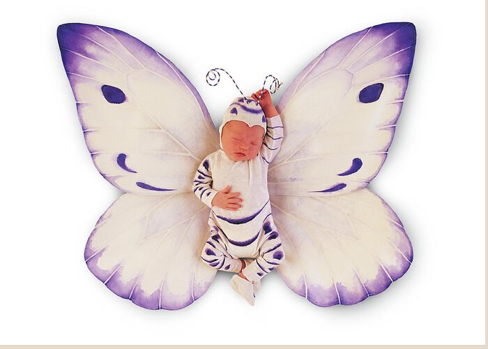 Butterfly Greeting Card featuring the photograph Tiny Butterfly #4 by Anne Geddes