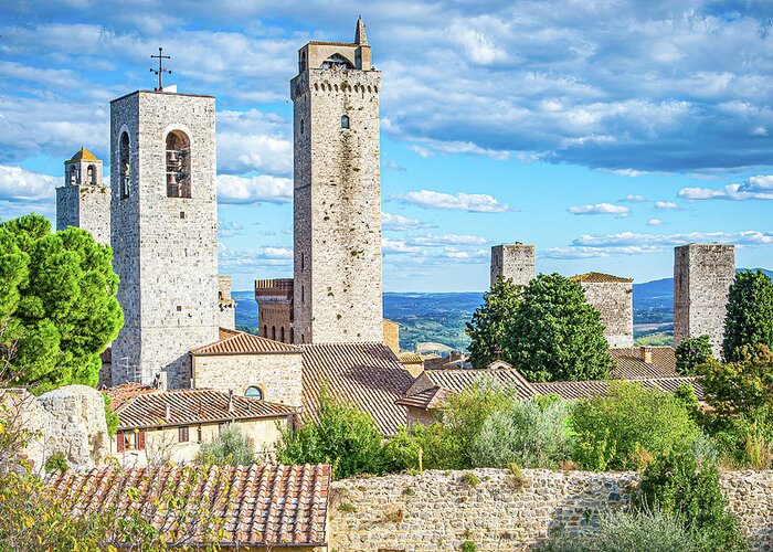 Italy Photography Greeting Card featuring the photograph Towers of San Gimignano by Marla Brown