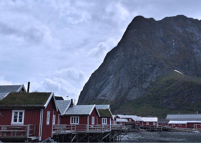 Lofoten Greeting Card featuring the photograph Town from Norway Lofoten by Joelle Philibert