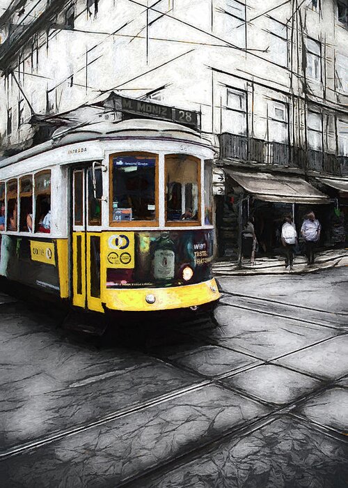 City Greeting Card featuring the photograph Tram 28 in Lisbon by W Chris Fooshee