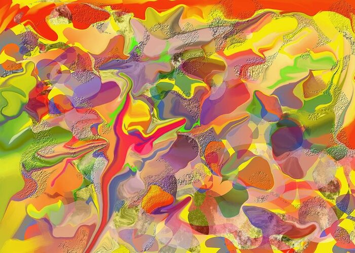 Abstract Greeting Card featuring the painting Transforming by Peter Shor