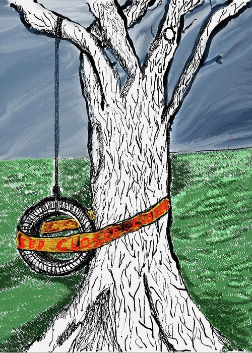 Covid Greeting Card featuring the drawing Tree of Life by Steve Carpentier