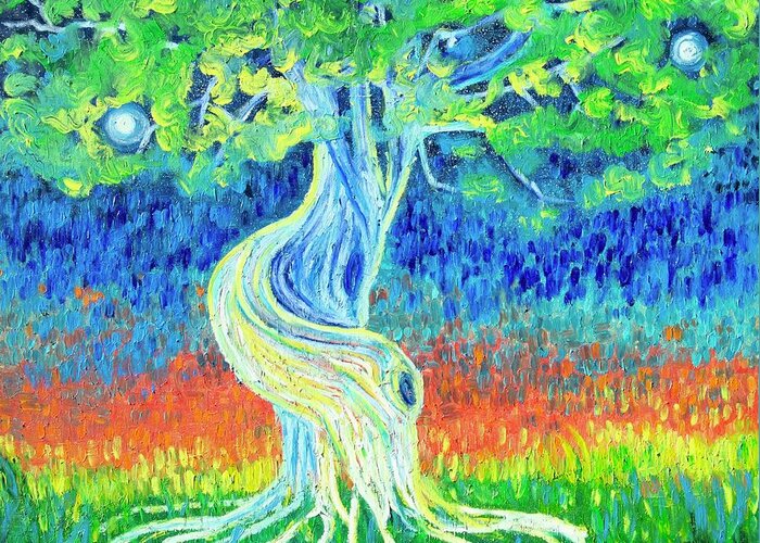  Greeting Card featuring the painting Tree of my life by Chiara Magni