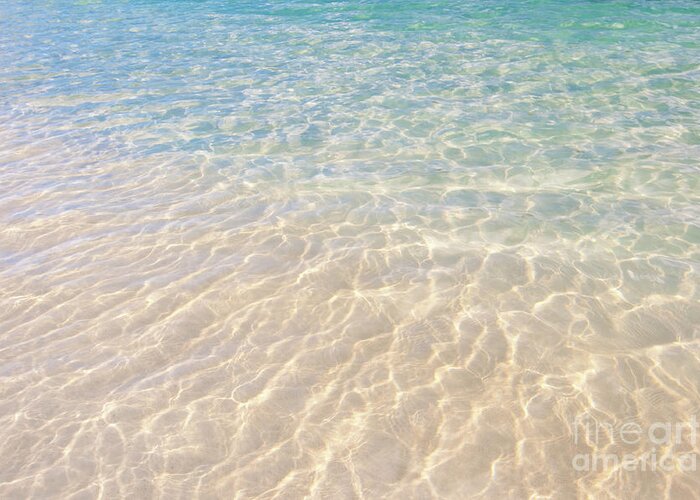 Water Greeting Card featuring the photograph Tropical beach, clear water abstract by Delphimages Photo Creations