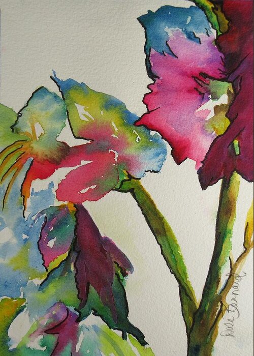 Flowers Greeting Card featuring the painting Tropical Bliss by Dale Bernard
