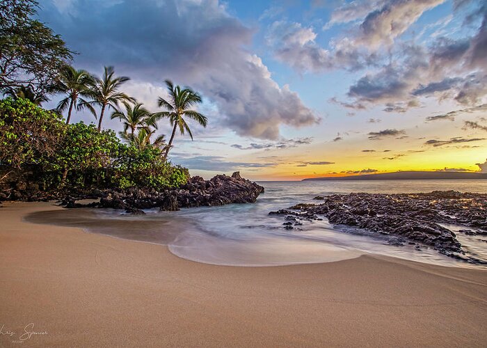 Beach Greeting Card featuring the photograph Tropical sunsets Maui by Chris Spencer
