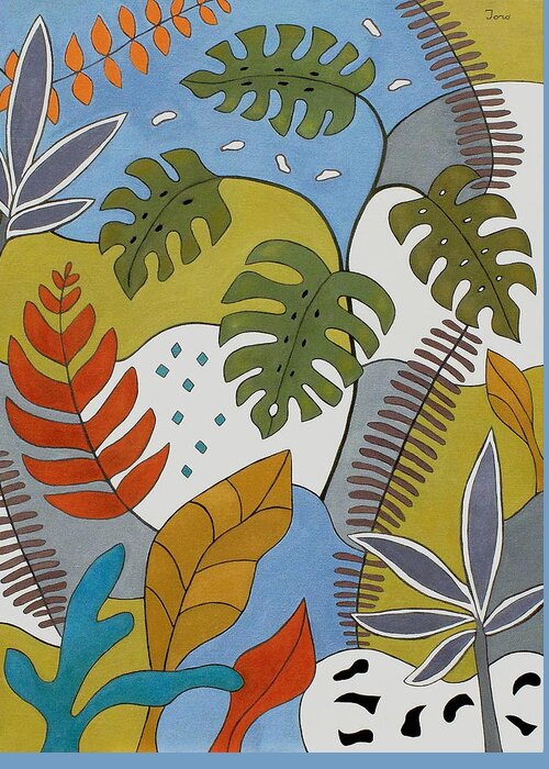 Tropical Greeting Card featuring the painting Tropicana by Trish Toro