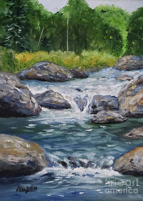 River Paintings Greeting Card featuring the painting Trout Water by Stanton Allaben