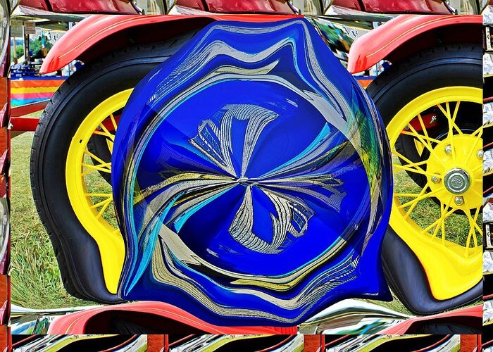 Car Greeting Card featuring the digital art Truck reflection box and little planet as art 2 by Karl Rose