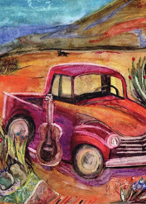 Southwest Greeting Card featuring the painting Truck X Southwest by Genevieve Holland