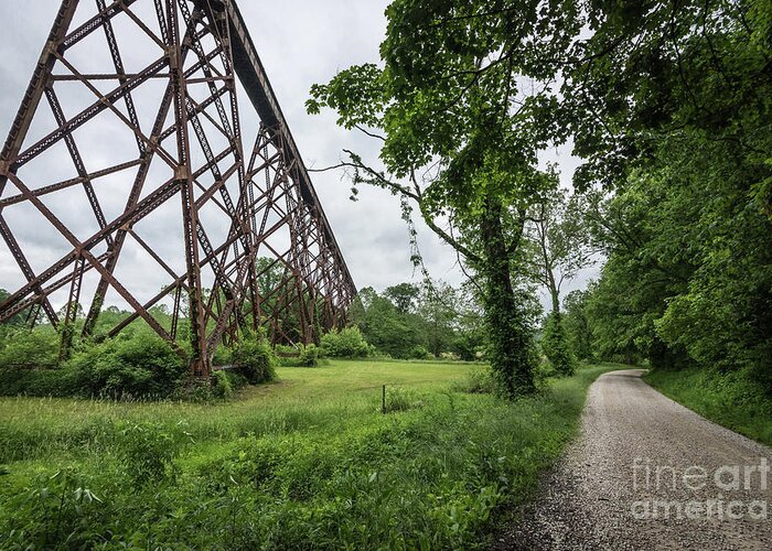 Tulip Trestle Greeting Card featuring the photograph Tulip Trestle Summer Storm 2 - Bloomfield - Indiana by Gary Whitton