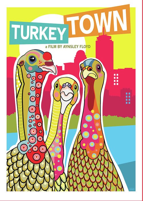  Greeting Card featuring the digital art Turkey Town by Caroline Barnes