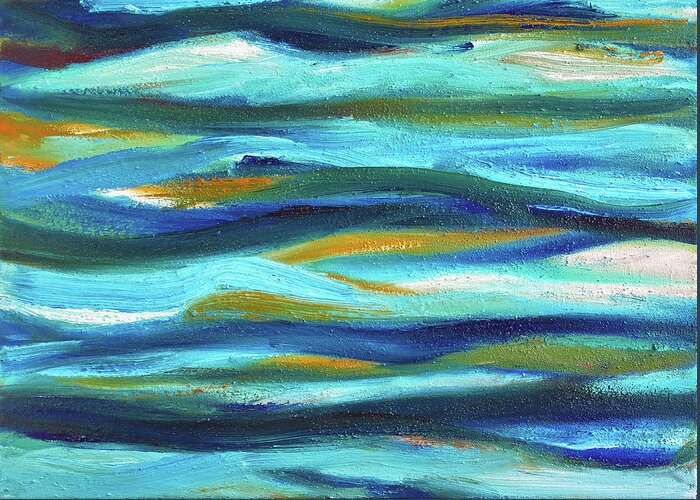 Abstract Greeting Card featuring the painting Turquoise Sea by Maria Meester