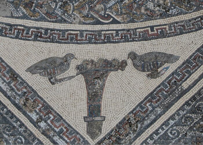 Roman Mosaics Greeting Card featuring the photograph Turtle Doves by Edward Shmunes