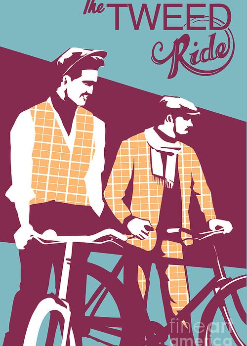 Tweed Ride Greeting Card featuring the painting Tweed Ride Cycle Poster by Sassan Filsoof