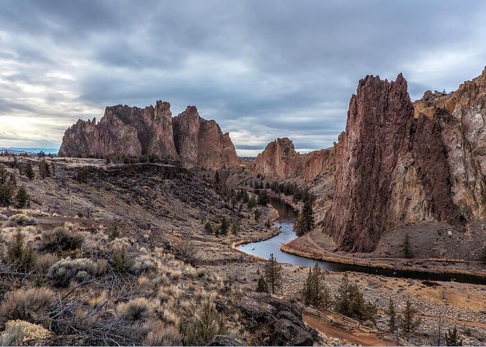 Smith Rock Greeting Card featuring the photograph Twilight at Smith Rock State Park by Belinda Greb