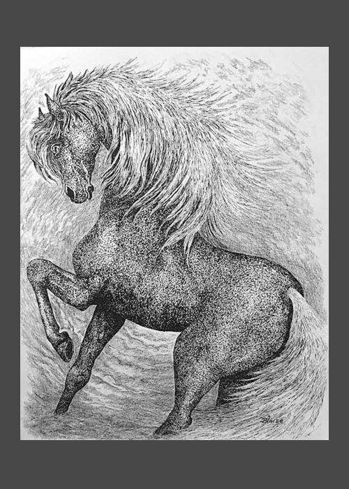 Horse Greeting Card featuring the drawing Twister by Yvonne Blasy
