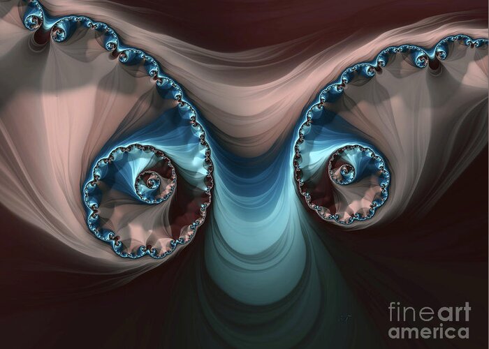 Fractal Greeting Card featuring the digital art Two Eyes 2 by Elaine Teague