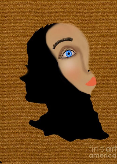 Two Faces Greeting Card featuring the digital art Two faces of a woman by Elaine Hayward