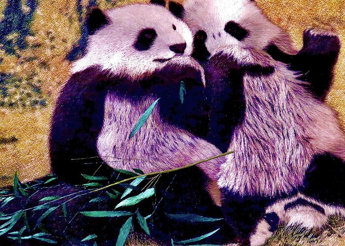 Pandas Greeting Card featuring the photograph Two of a Kind by Kerry Obrist