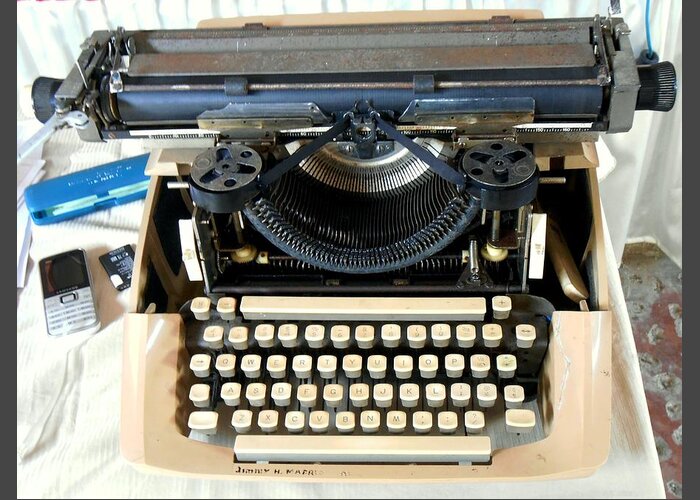 Novel Greeting Card featuring the photograph Typewriter by Dietmar Scherf