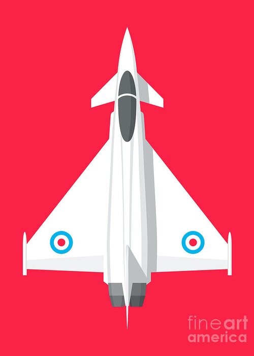 Eurofighter Greeting Card featuring the digital art Typhoon Jet Fighter Aircraft - Crimson by Organic Synthesis