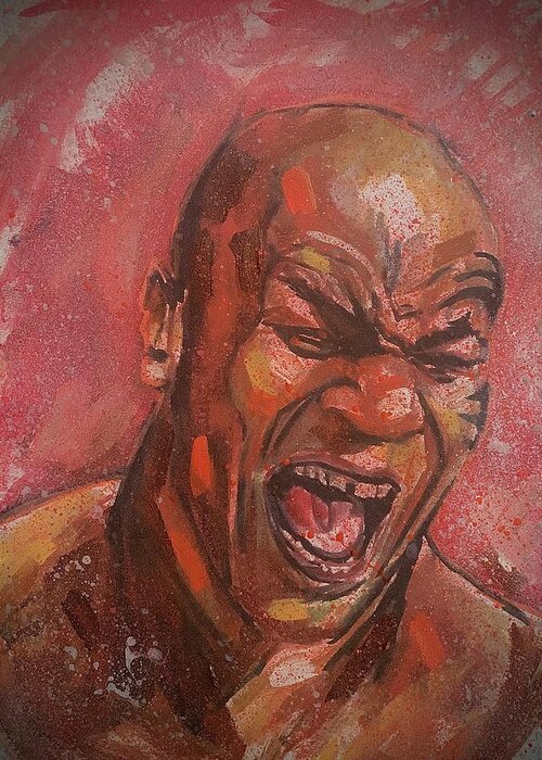 Mike Tyson Greeting Card featuring the painting Tyson by Joel Tesch