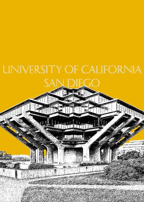 University Of California San Diego Greeting Card featuring the digital art UC San Diego Gold by DB Artist