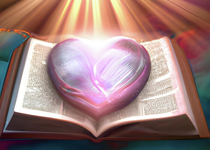 Newby Greeting Card featuring the digital art Ultimate Book of Love by Cindy's Creative Corner
